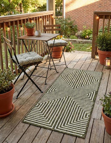 2' x 4' Easy-Clean Modern Indoor / Outdoor Runner Rug