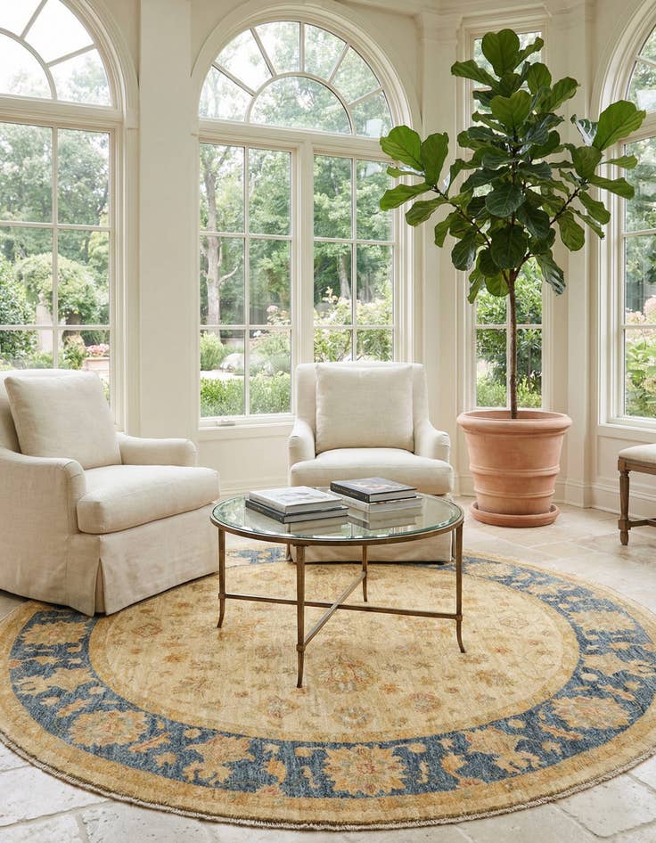 Detail image of  6' 7 x 6' 7 Kaizar Wool Round Rug