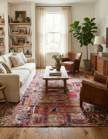 5' 10 x 8' Hand Knotted Ultra Vintage Persian Wool Rug