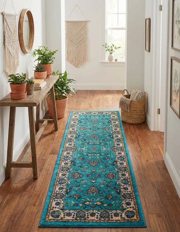 Arctic Aqua Blue Medina Runner Rug