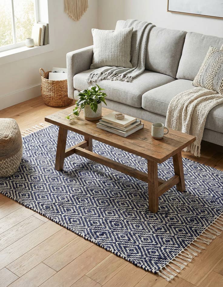 Detail image of 4' 1 x 6' 1  Hand Woven Braided Jute Rug