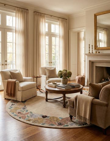 8' 1 x 8' 2 Hand Knotted Tibet Wool Round Rug