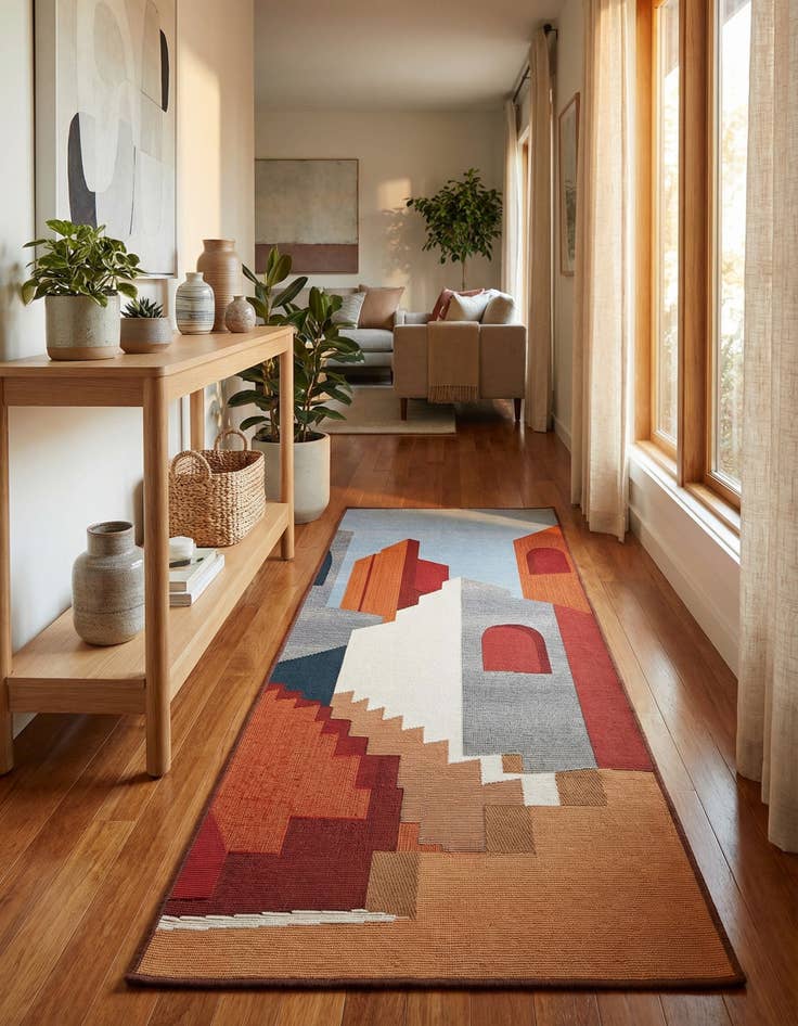 Detail image of 2' x 5' Easy-Clean Modern Indoor / Outdoor Runner Rug