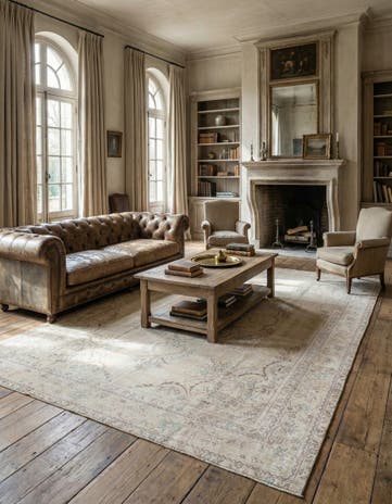 9' 3 x 12' 1 Hand Knotted Ultra Vintage Persian Wool Rug