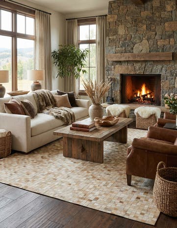8' 1 x 10' Cowhide - Patchwork Rug