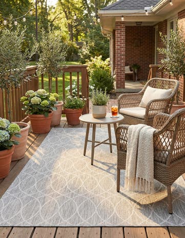 5' 3 x 8' Easy-Clean Lattice Indoor / Outdoor Rug