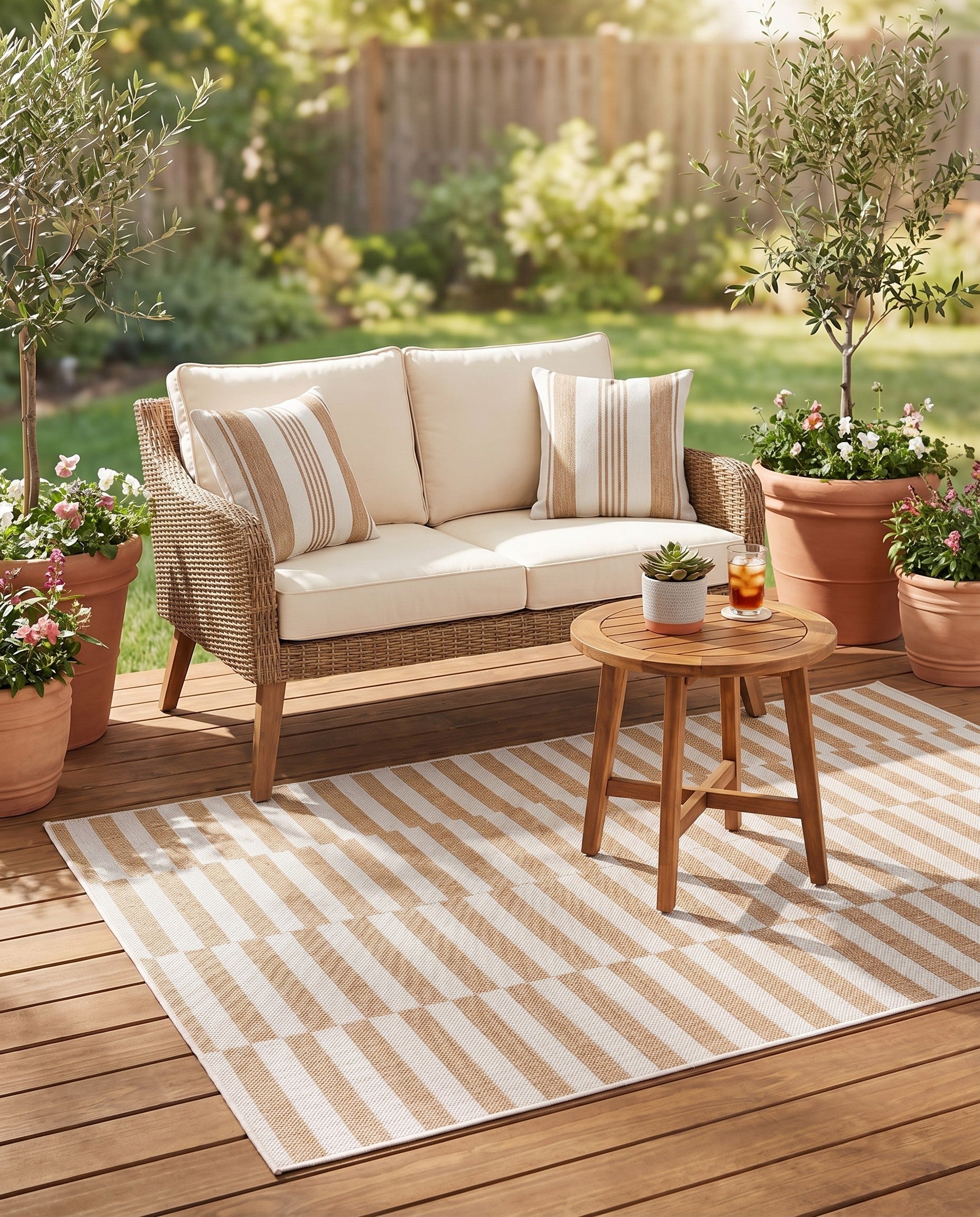 4' x 6' Easy-Clean Ribbon Indoor / Outdoor Rug