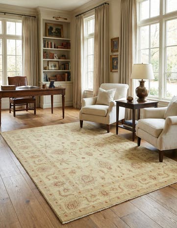 5' 9 x 8' Hand Knotted Peshawar Ziegler Rug