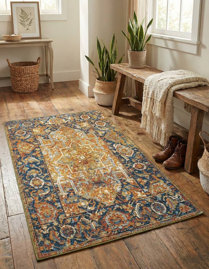 Detail image of 2' x 3'  Washable Traditional Indoor / Outdoor Rug