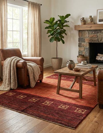 4' 8 x 6' 4 Hand Knotted Kashkuli Gabbeh Wool Rug