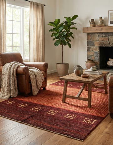 4' 8 x 6' 4 Hand Knotted Kashkuli Gabbeh Wool Rug
