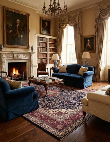 7' 4 x 10' 7 Hand Knotted Sarough Persian Wool Rug