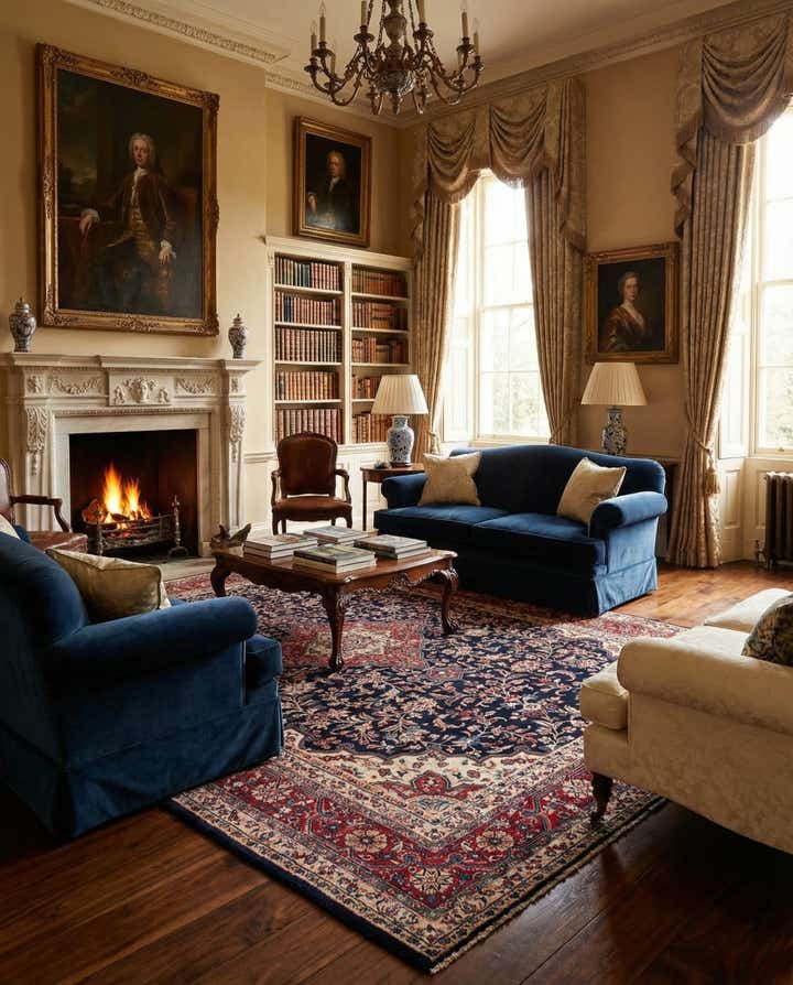 7' 4 x 10' 7 Hand Knotted Sarough Persian Wool Rug