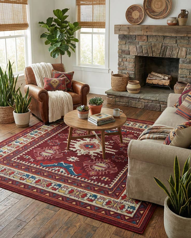 Detail image of 7' 10 x 7' 10 Easy-Clean Baja Indoor / Outdoor Square Rug