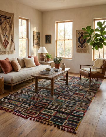 5' x 8' 4 Hand Knotted Moroccan Wool Rug