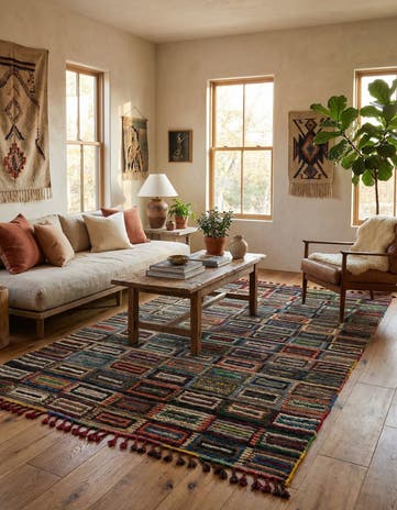 5' x 8' 4 Hand Knotted Moroccan Wool Rug