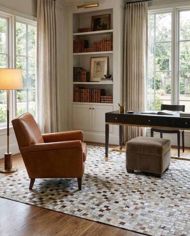 Detail image of 5' 1 x 7' 11 Cowhide Stocks Rug