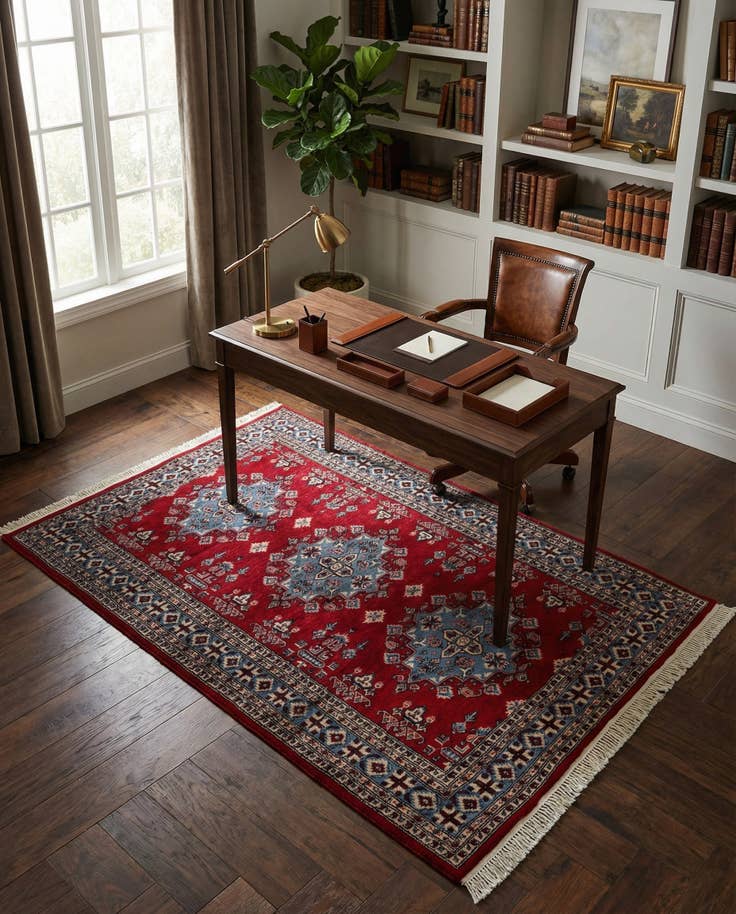 Detail image of 4' 3 x 6' 2 Hand Knotted Bokhara Oriental Wool Rug