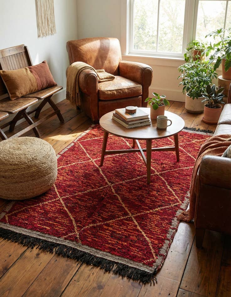 Detail image of 4' 3 x 6' 8  Hand Knotted Moroccan Wool Rug