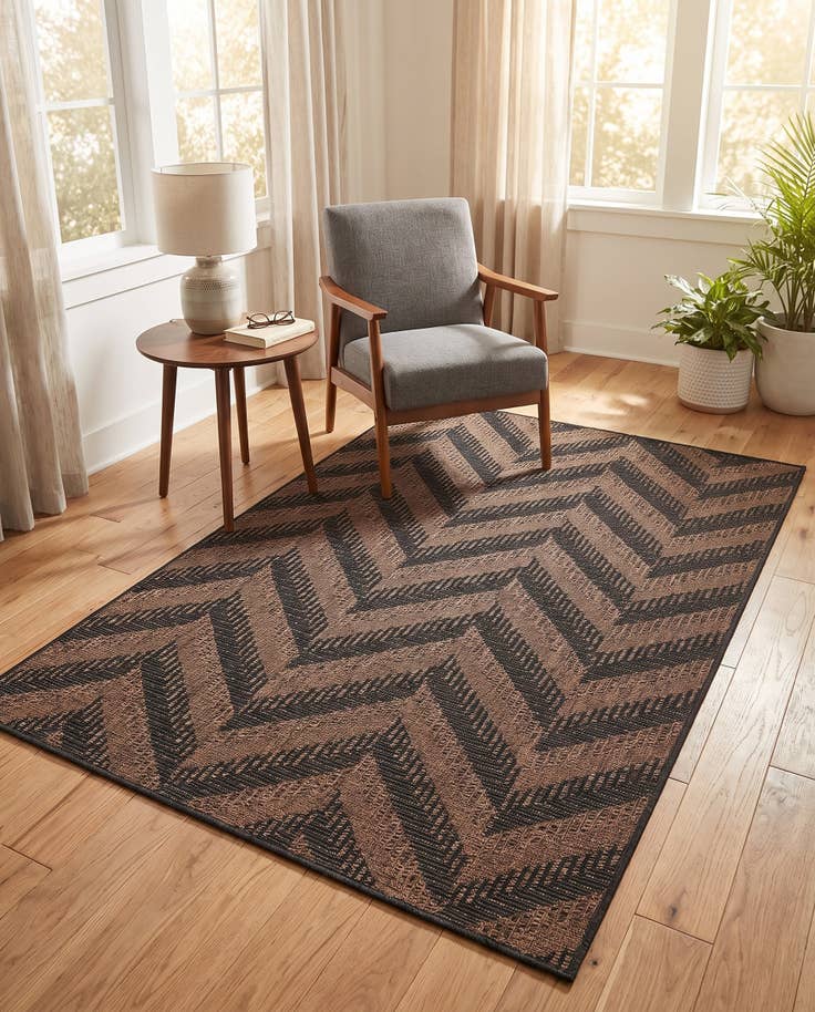 Detail image of 4' x 6' Easy-Clean Modern Indoor / Outdoor Rug
