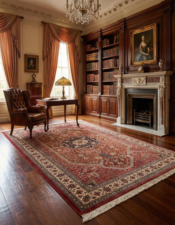 Detail image of 4' 3 x 6' 9 Ghom Silk Rug