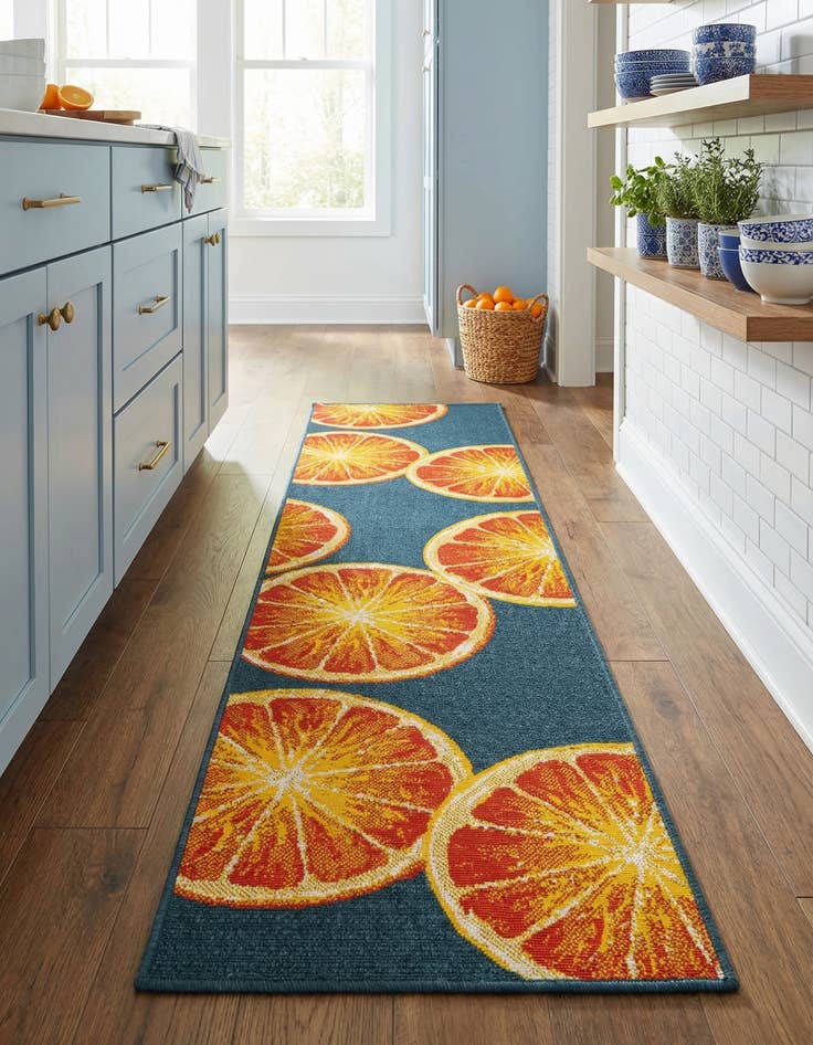 Detail image of  2' x 8'  Washable Modern Indoor / Outdoor Runner Rug