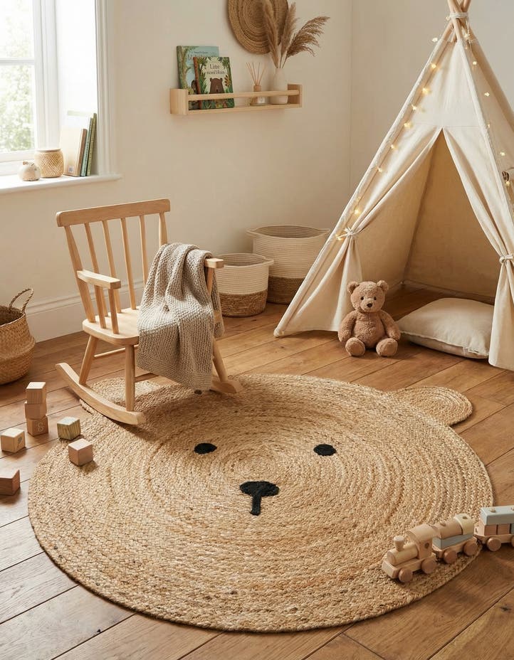 3' 1 x 3' 1 Hand Braided Kids Braided Jute Round...