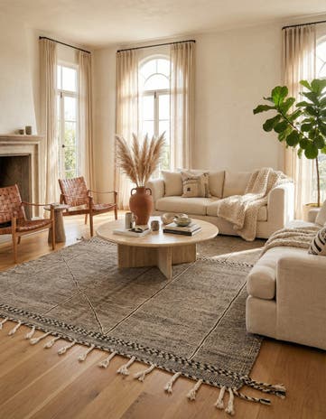 7' 7 x 11' 4 Hand Knotted Moroccan Wool Rug