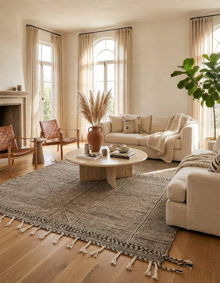 Detail image of 7' 7 x 11' 4  Hand Knotted Moroccan Wool Rug