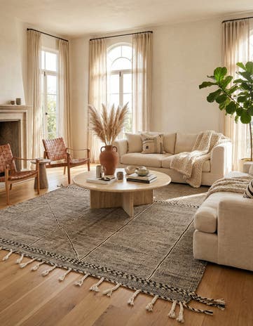7' 7 x 11' 4 Hand Knotted Moroccan Wool Rug