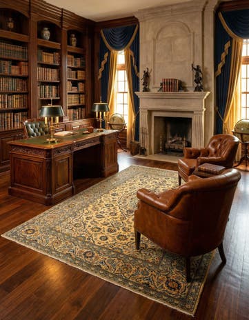 7' 11 x 10' 10 Kashan Wool Rug