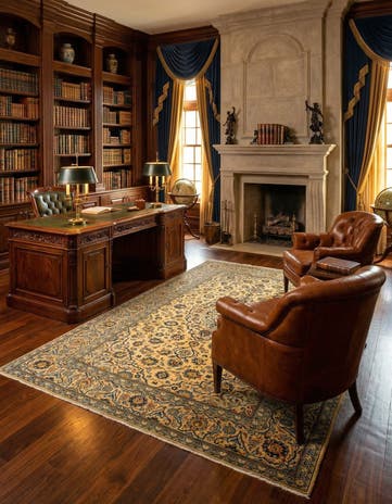 7' 11 x 10' 10 Kashan Wool Rug