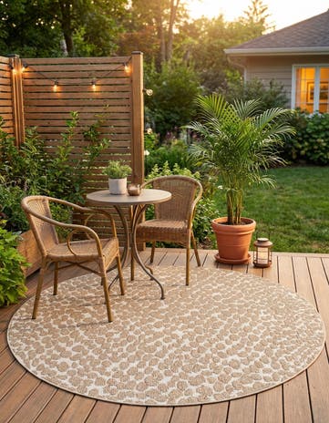 5' 3 x 5' 3 Easy-Clean Safari Indoor / Outdoor Round Rug