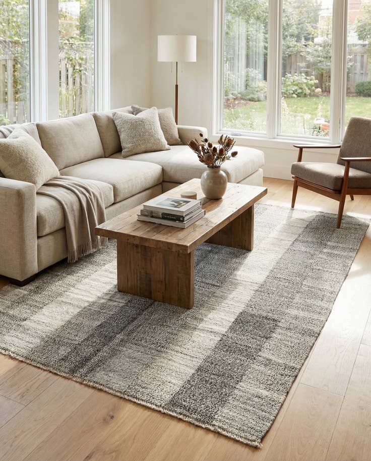 Detail image of 5' 8 x 7' 8 Hand Woven Kilim Modern Wool Rug