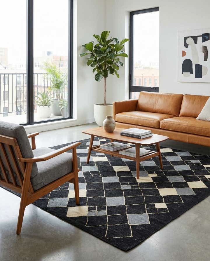 5' 4 x 6' 4 Hand Woven Kilim Modern Wool Rug