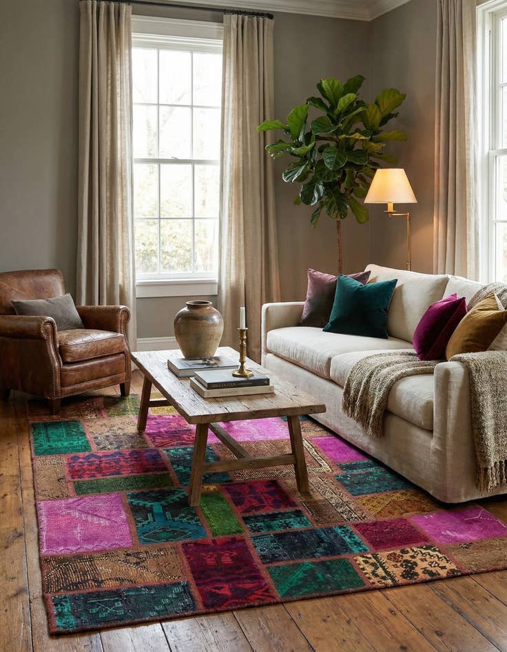 Detail image of  5' 9 x 7' 6  Hand Knotted Ultra Vintage Persian Wool Rug