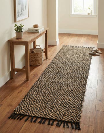 2' 2 x 8' Hand Woven Braided Jute Runner Rug