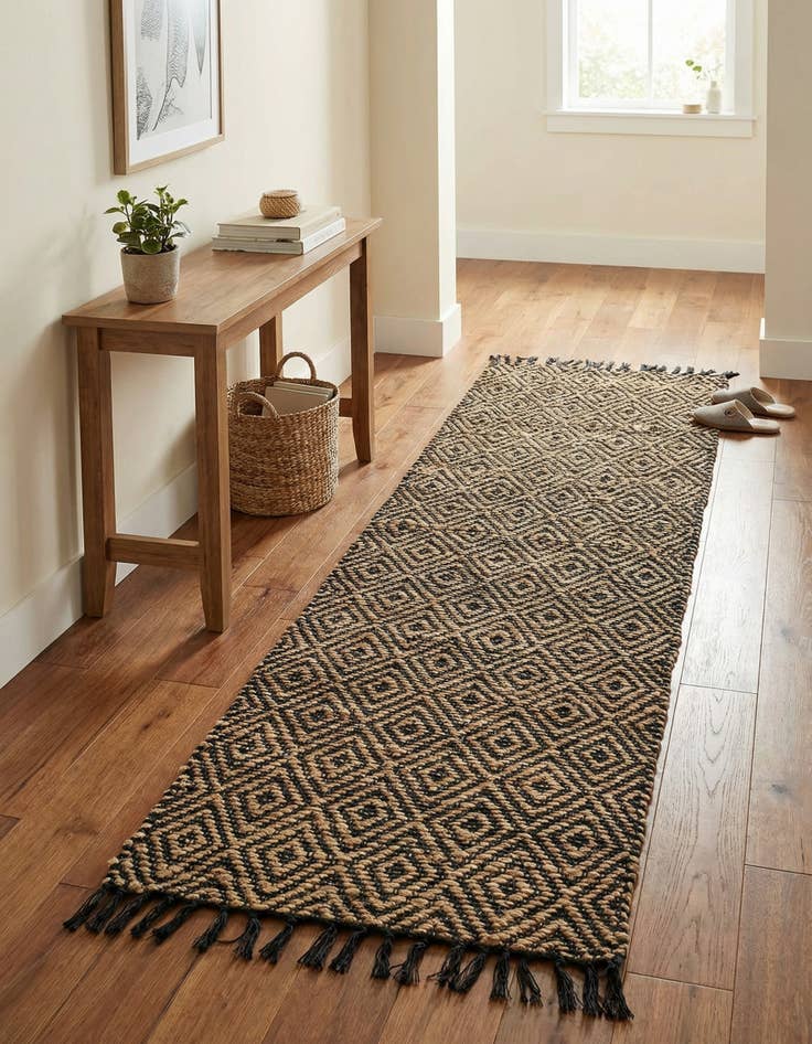 Detail image of  2' 2 x 8'  Hand Woven Braided Jute Runner Rug