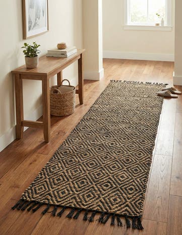 2' 2 x 8' Hand Woven Braided Jute Runner Rug