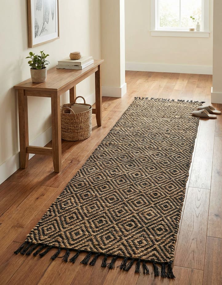 2' 2 x 8' Hand Woven Braided Jute Runner Rug