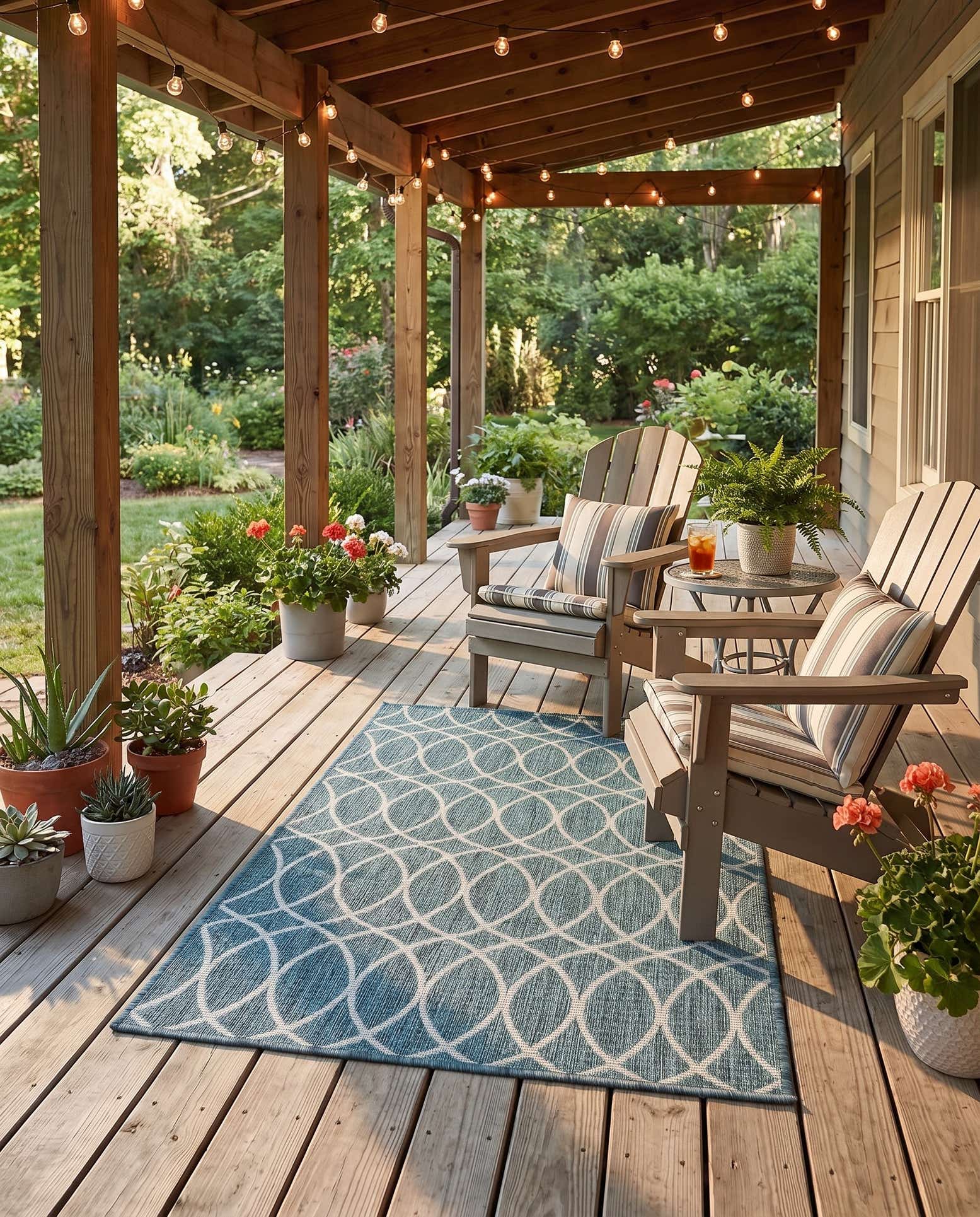 3' x 5' 3 Easy-Clean Trellis Indoor / Outdoor Rug