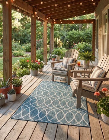 3' x 5' 3 Easy-Clean Trellis Indoor / Outdoor Rug