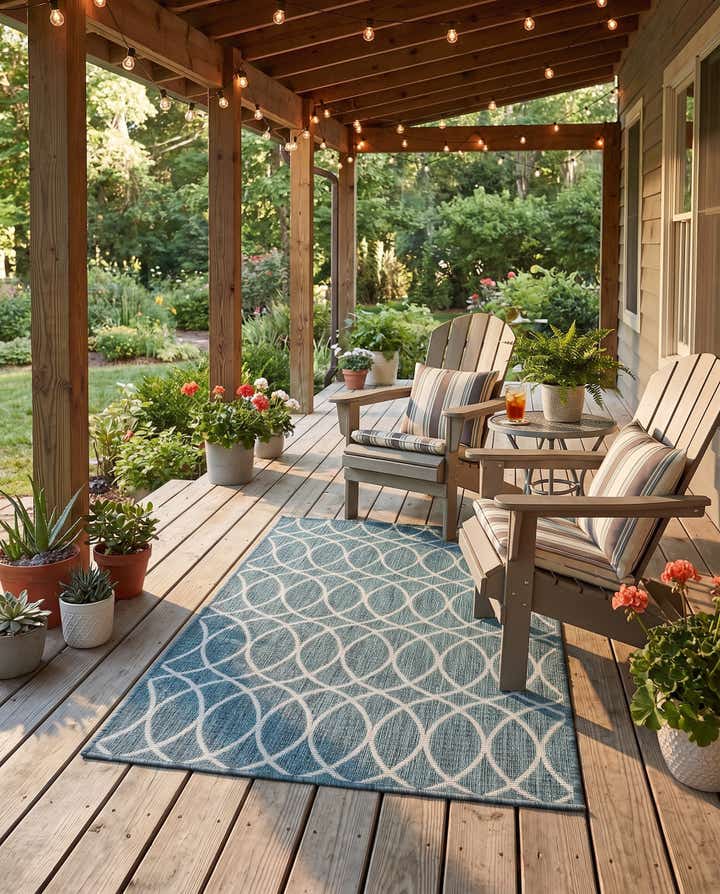3' x 5' 3 Easy-Clean Trellis Indoor / Outdoor Rug