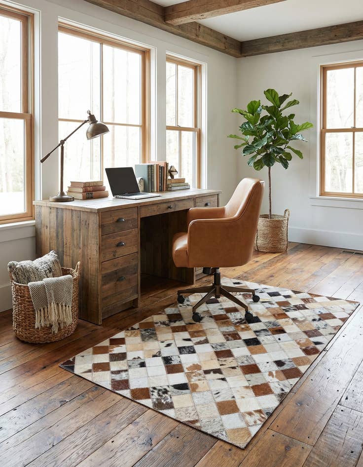 Detail image of  2' x 3' Cowhide Leather Rug