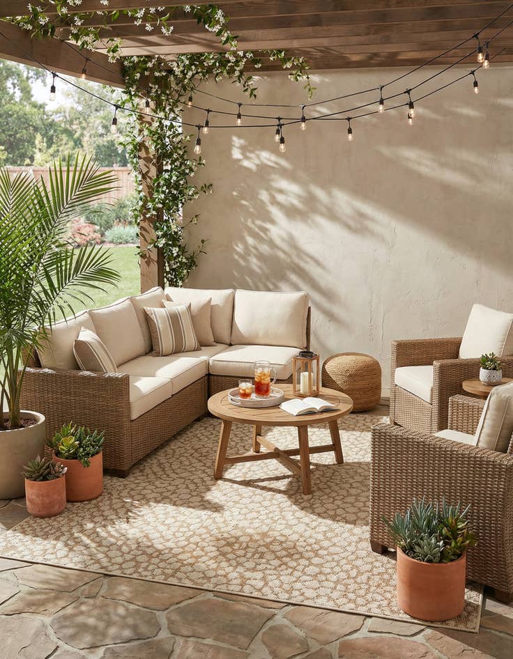 Detail image of 7' 10 x 7' 10  Washable Safari Indoor / Outdoor Square Rug