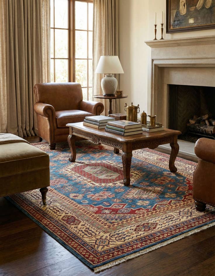 Detail image of 5' 8 x 7' 8  Hand Knotted Kazak Oriental Rug