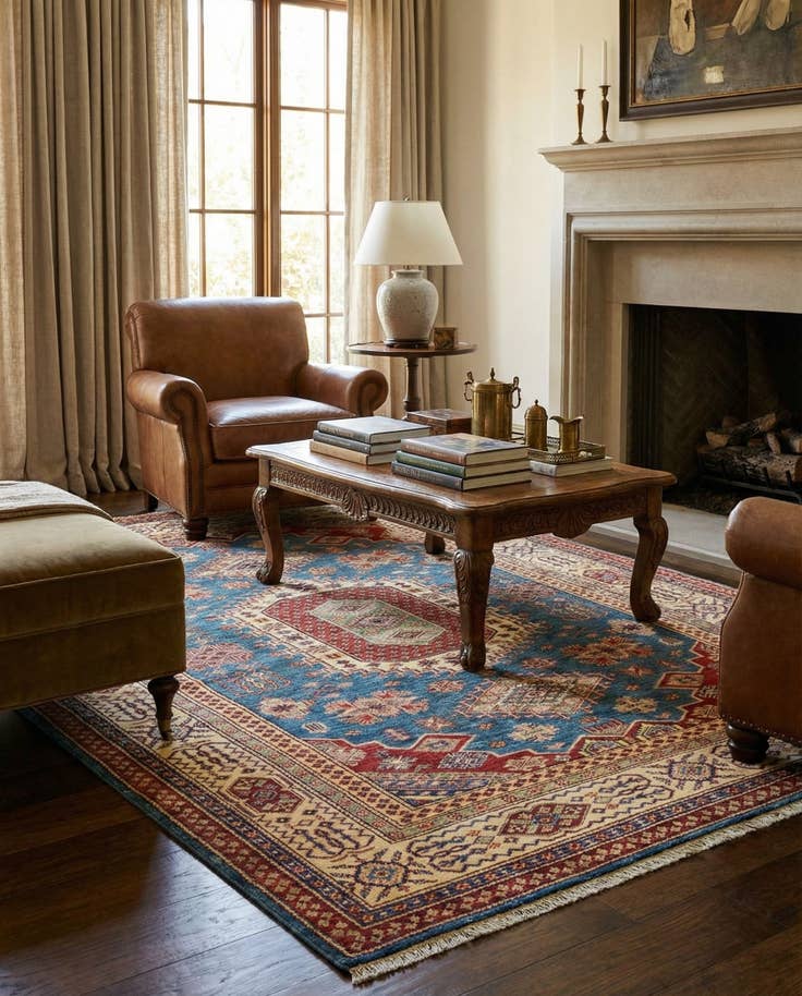 Detail image of 5' 8 x 7' 8 Hand Knotted Kazak Oriental Rug