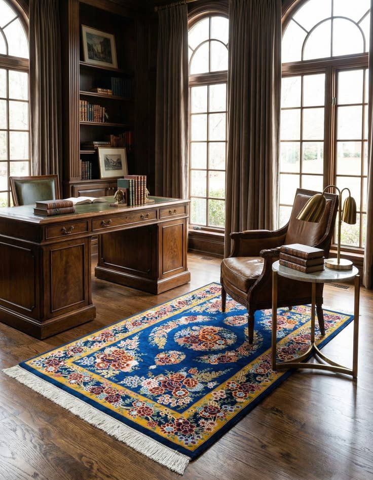 Detail image of 2' 7 x 4' Ghom Silk Rug