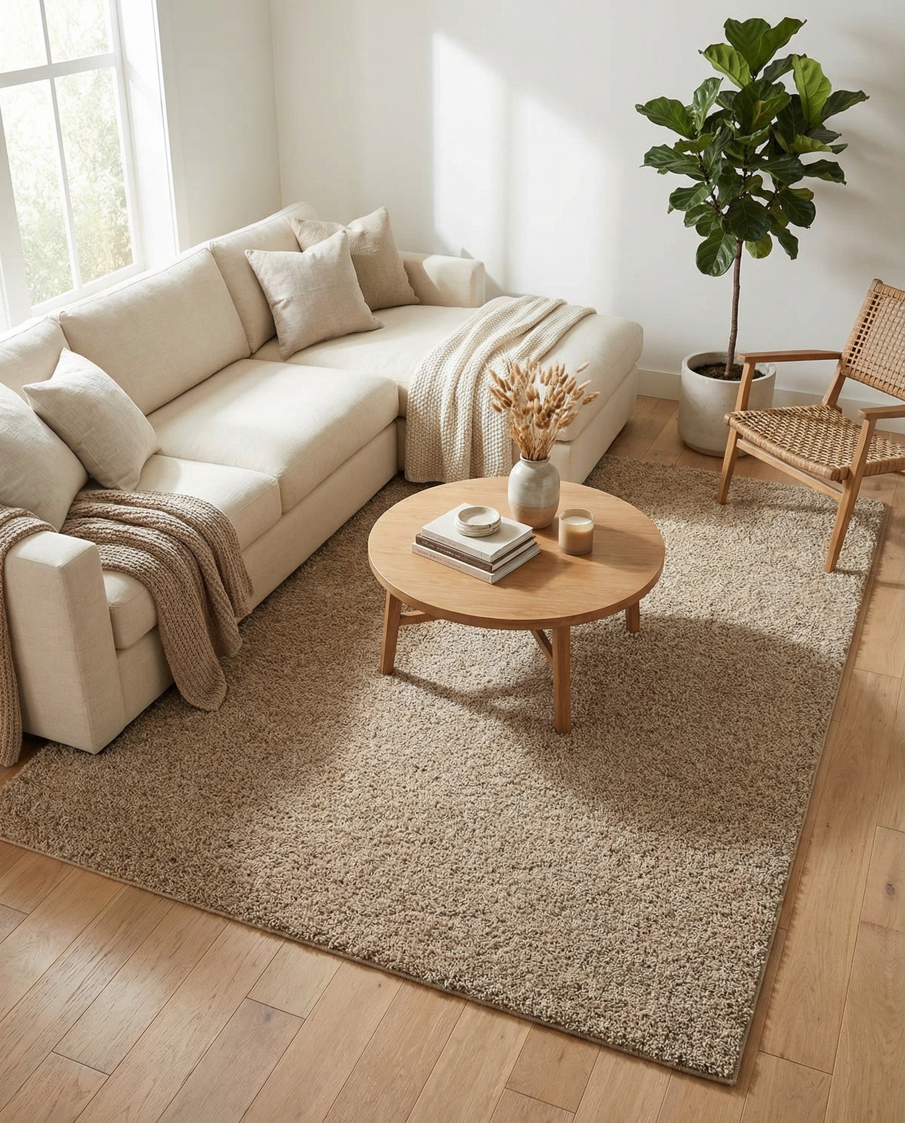  9' x 12' Soft Solid Shag Rug