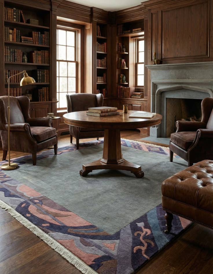 Detail image of 8' 2 x 8' 4  Hand Knotted Nepal Wool Square Rug